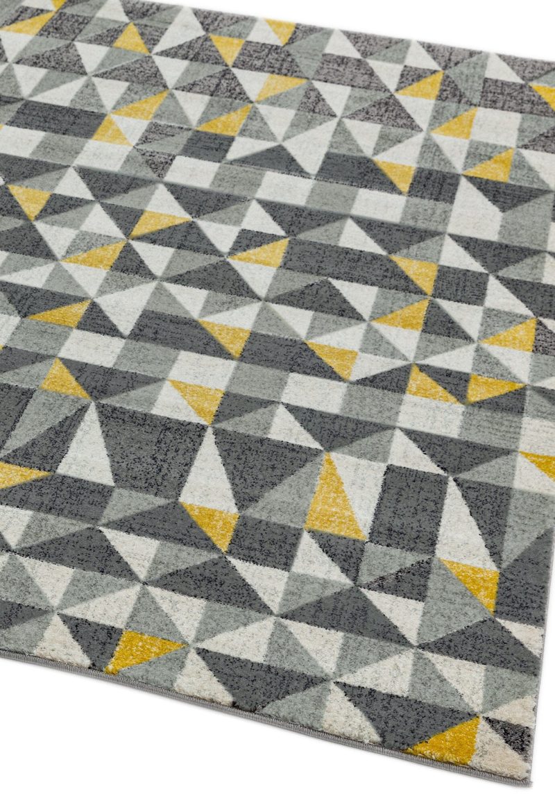 Covor galben modern model geometric Nova Flag Yellow 9 mm 120x170 cm NOVA120170NV01