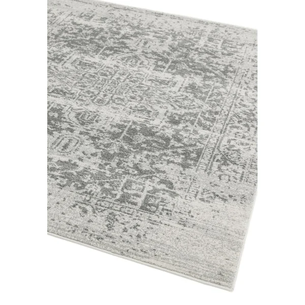 Covor gri, geometric dormitor, polipropilenă, Nova Antique Grey, 9 mm, 80x150 cm