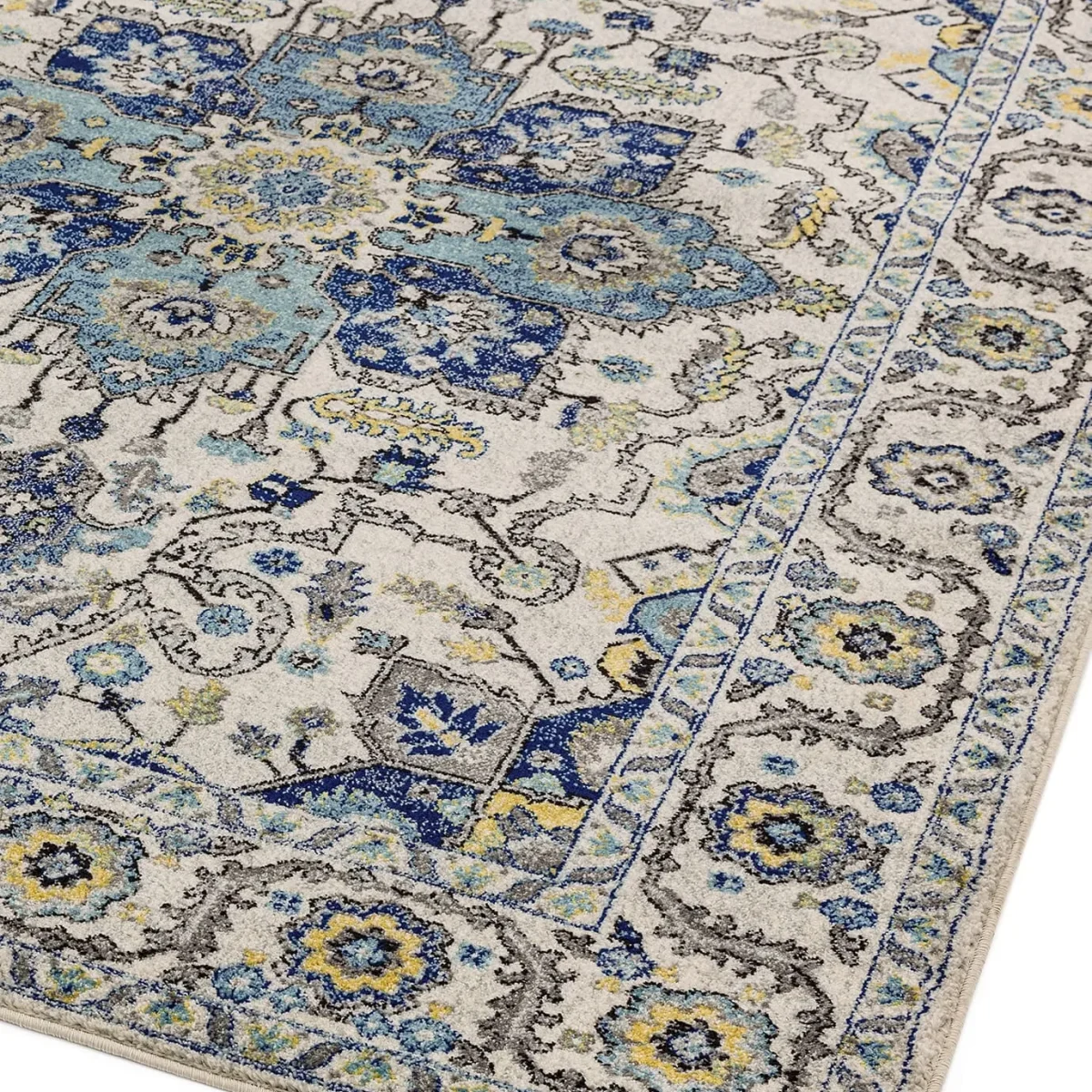 Covor albastru modern model geometric Nova Persian Blue 9 mm 120x170 cm NOVA120170NV25