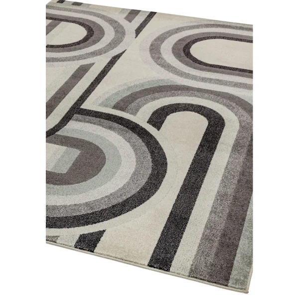 Covor gri modern model geometric Nova Retro Grey 9 mm 80x150 cm NOVA080150NV29