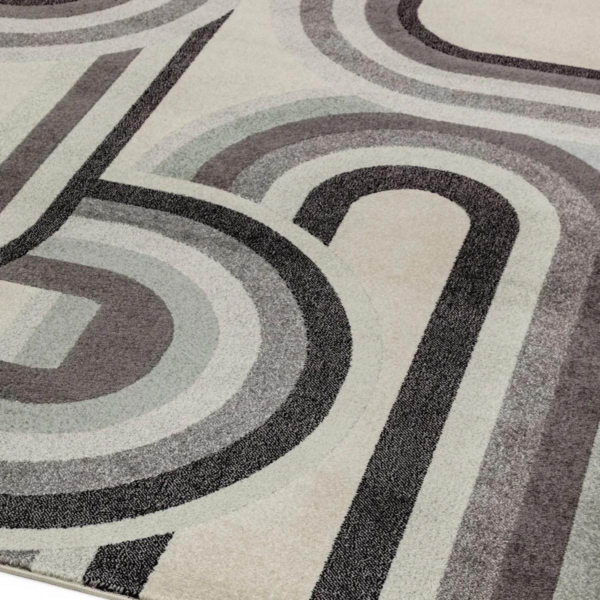 Covor gri modern model geometric Nova Retro Grey 9 mm 80x150 cm NOVA080150NV29
