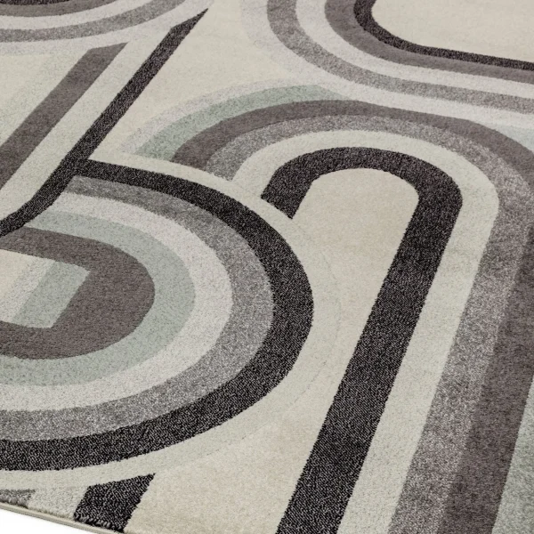 Covor gri modern model geometric Nova Retro Grey 9 mm 80x150 cm NOVA080150NV29