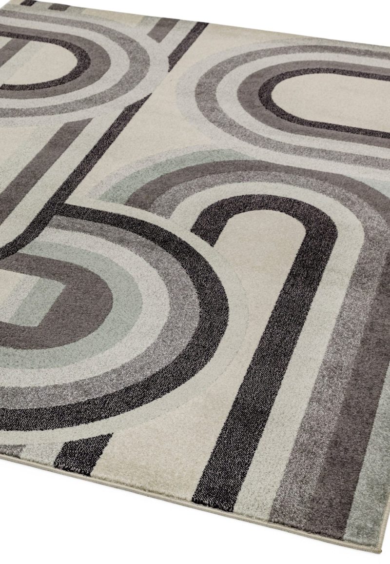 Covor gri modern model geometric Nova Retro Grey 9 mm 80x150 cm NOVA080150NV29 - imagine 2