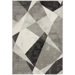Covor gri modern model geometric Nova Patio Grey 9 mm 120×170 cm NOVA120170NV02