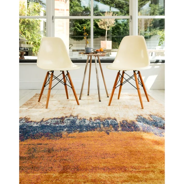 Covor orange modern model geometric Nova Distress Orange 9 mm 120x170 cm NOVA120170NV04