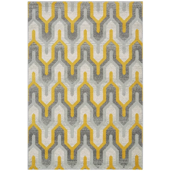 Covor galben, decor contemporan, bumbac, Nova Geo 120×170 cm, Asiatic Carpets