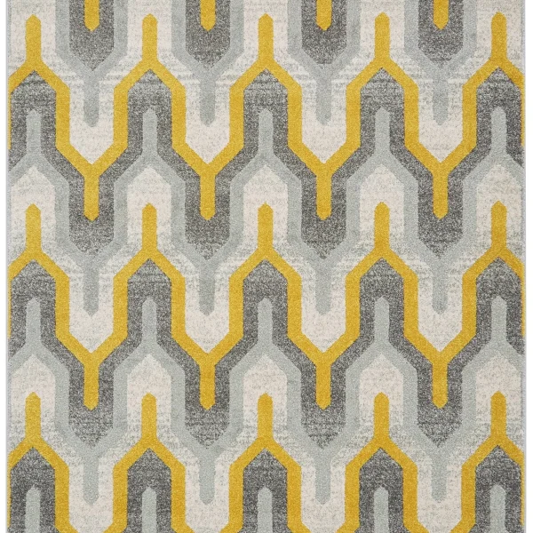 Covor galben, decor contemporan, bumbac, Nova Geo 120×170 cm, Asiatic Carpets