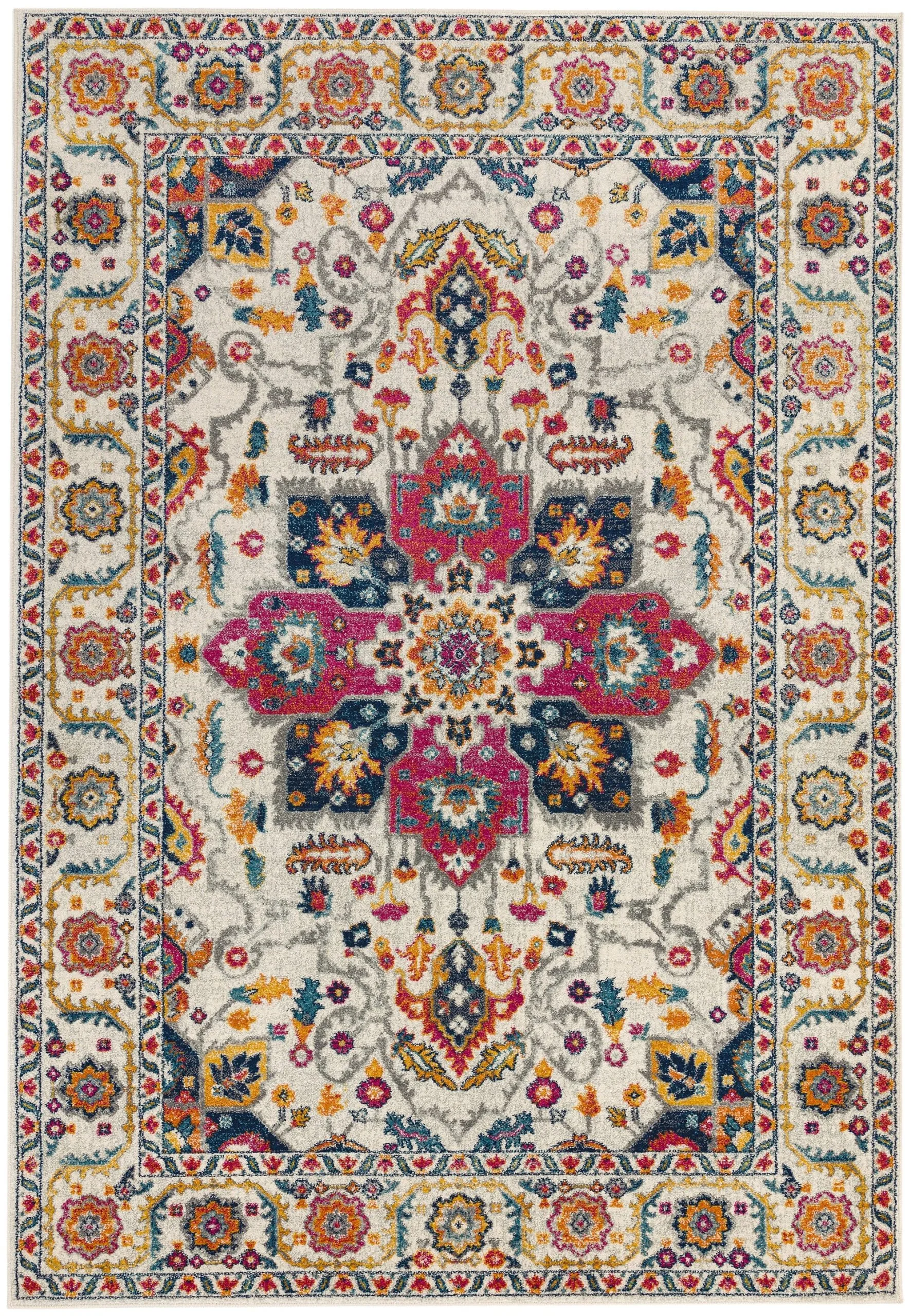 Covor multicolor modern model geometric Nova White Multi 9 mm 120×170 cm NOVA120170NV24