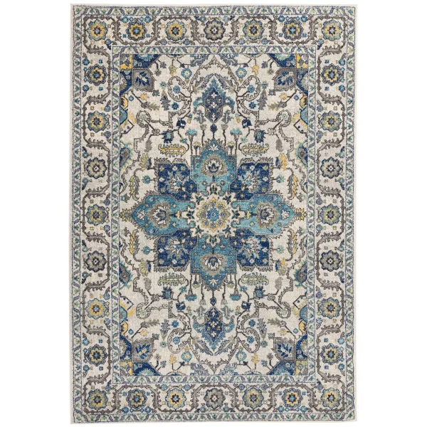 Covor albastru modern model geometric Nova Persian Blue 9 mm 120x170 cm NOVA120170NV25