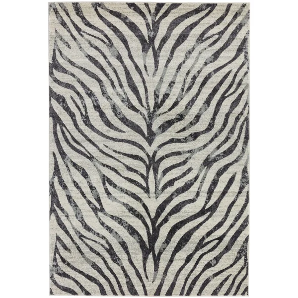 Covor gri modern model geometric Nova Zebra Grey 9 mm 160x230 cm NOVA160230NV27