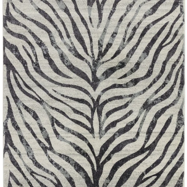 Covor gri modern model geometric Nova Zebra Grey 9 mm 160x230 cm NOVA160230NV27