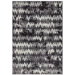 Covor negru modern model geometric Nova Chevron Black 9 mm 120x170 cm NOVA120170NV28