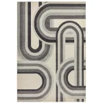 Covor gri modern model geometric Nova Retro Grey 9 mm 160×230 cm NOVA160230NV29