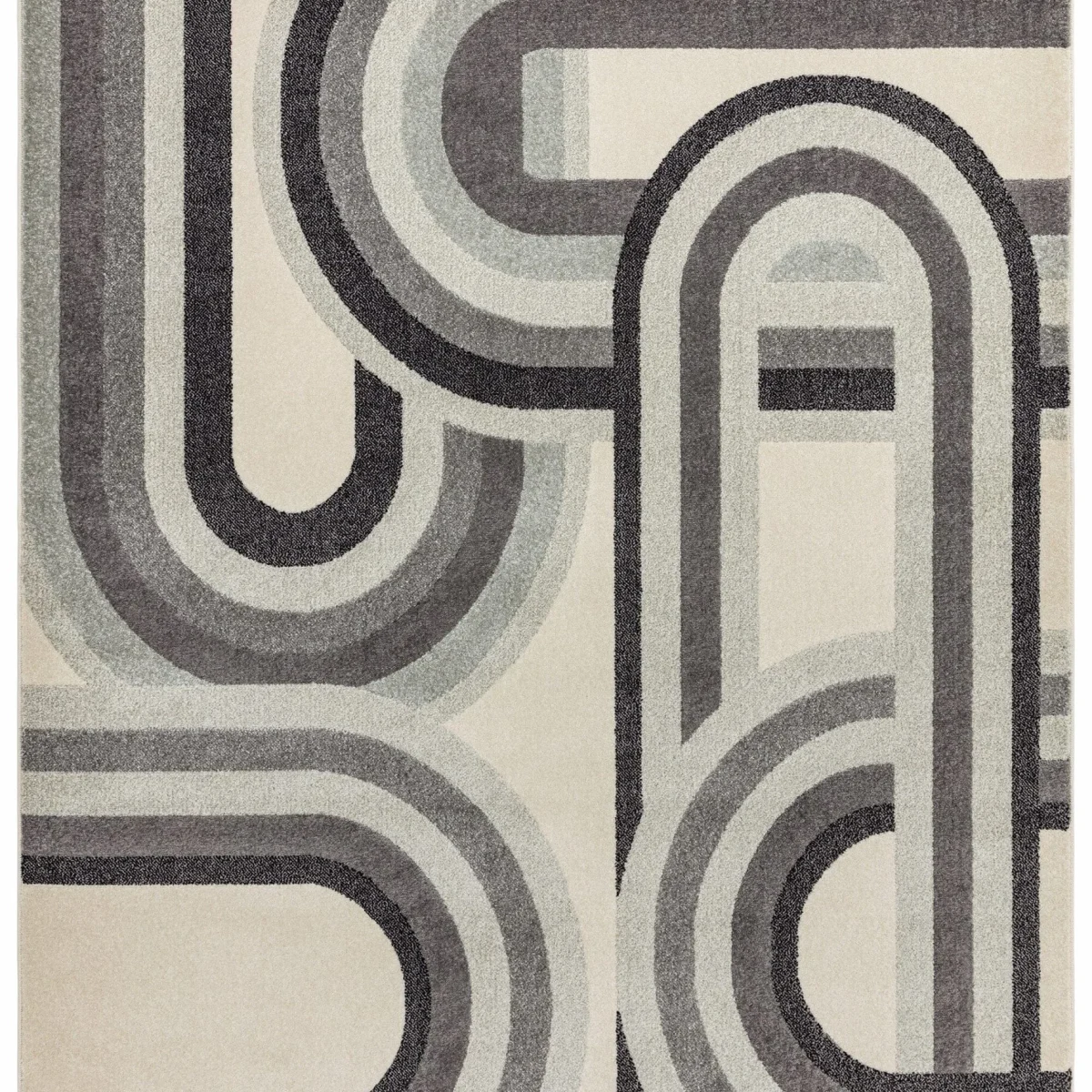 Covor gri modern model geometric Nova Retro Grey 9 mm 80x150 cm NOVA080150NV29