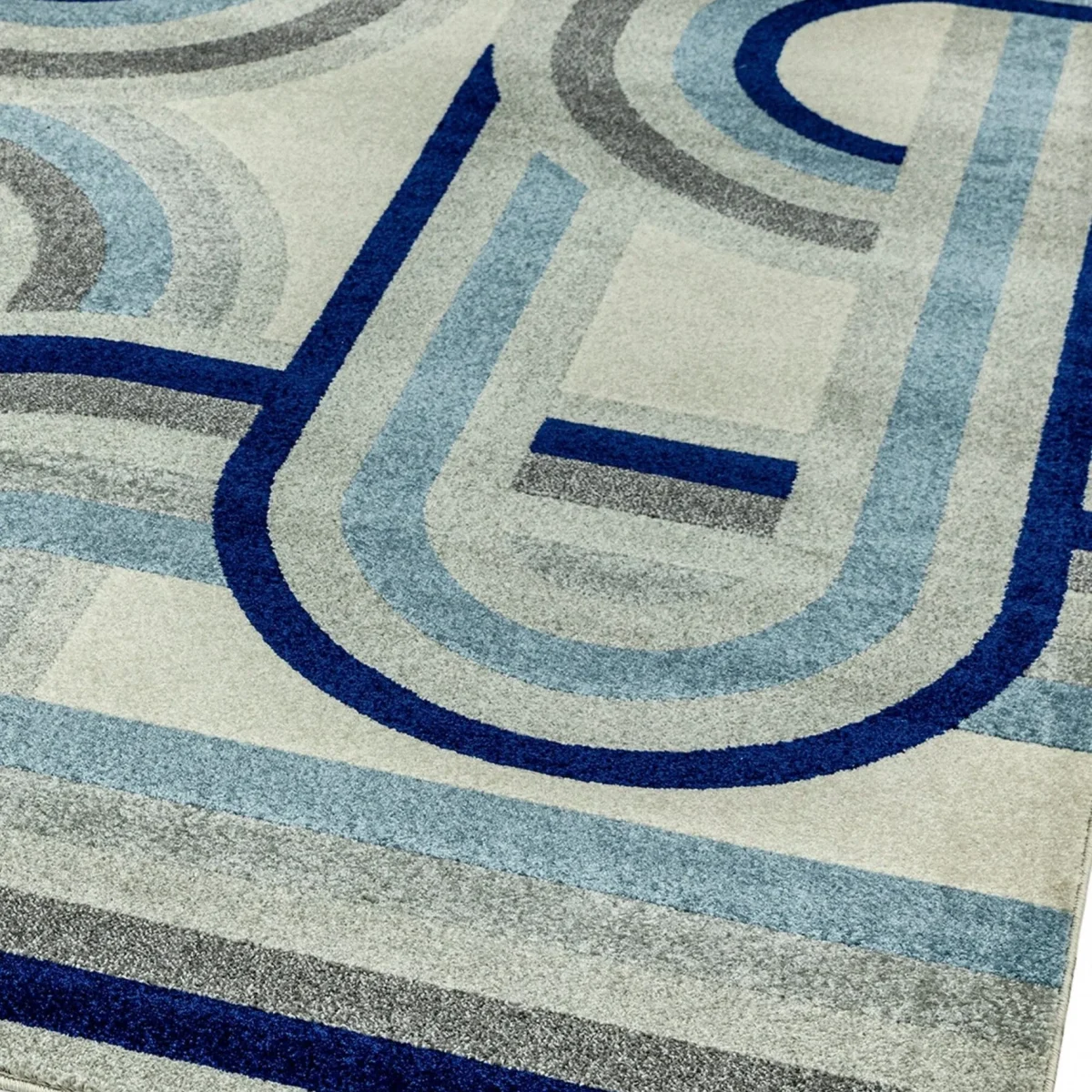 Covor albastru modern model geometric Nova Retro Blue 9 mm 160x230 cm NOVA160230NV30 - imagine 3