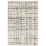 Covor gri modern model geometric Nova Grid Grey 9 mm 200×290 cm NOVA200290NV31