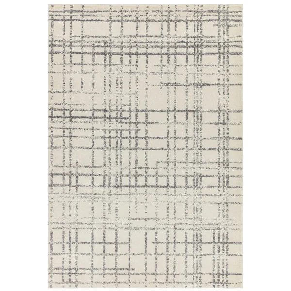 Covor gri modern model geometric Nova Grid Grey 9 mm 120x170 cm NOVA120170NV31