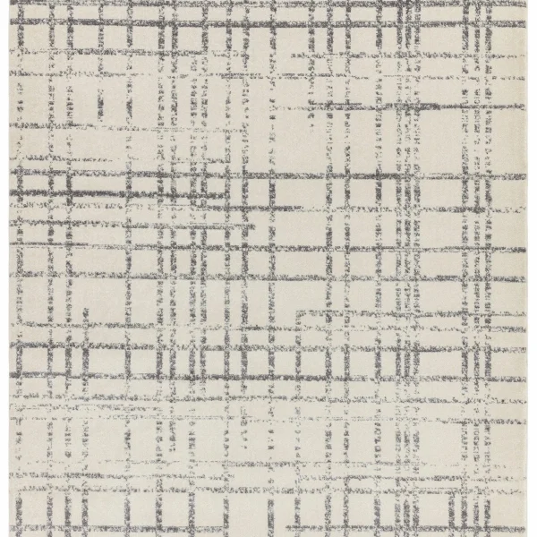 Covor gri modern model geometric Nova Grid Grey 9 mm 120x170 cm NOVA120170NV31
