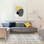 Covor gri modern model geometric Nova Grid Grey 9 mm 120x170 cm NOVA120170NV31