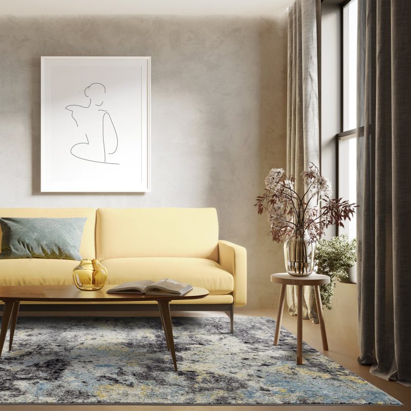 Covor albastru modern model geometric Nova Abstract Blue 9 mm 120x170 cm NOVA120170NV32 - imagine 2