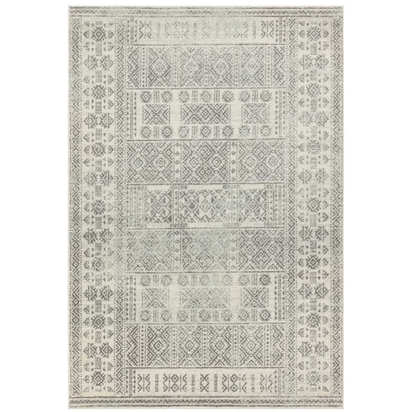 Covor gri modern model geometric Nova Tribal Grey 9 mm 120x170 cm NOVA120170NV33