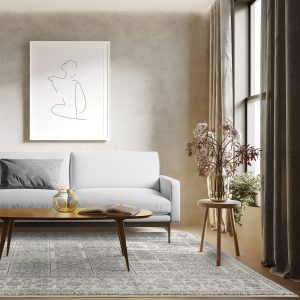 Covor gri modern model geometric Nova Tribal Grey 9 mm 120x170 cm NOVA120170NV33