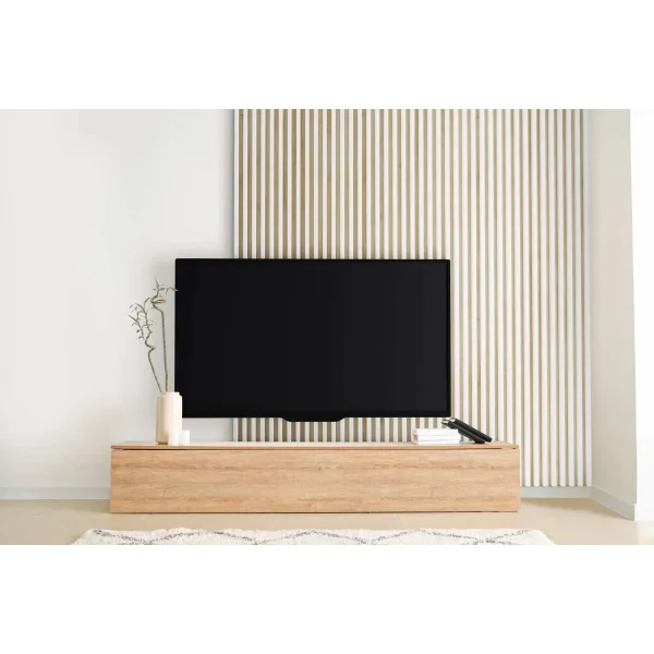 Panou riflaj decorativ din MDF alb stejar Linea Slim Stegu 3 elemente