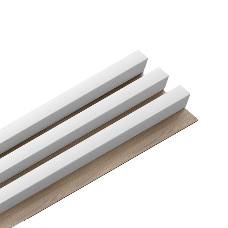 Panou riflaj decorativ din MDF alb stejar Linea Slim Stegu 3 elemente