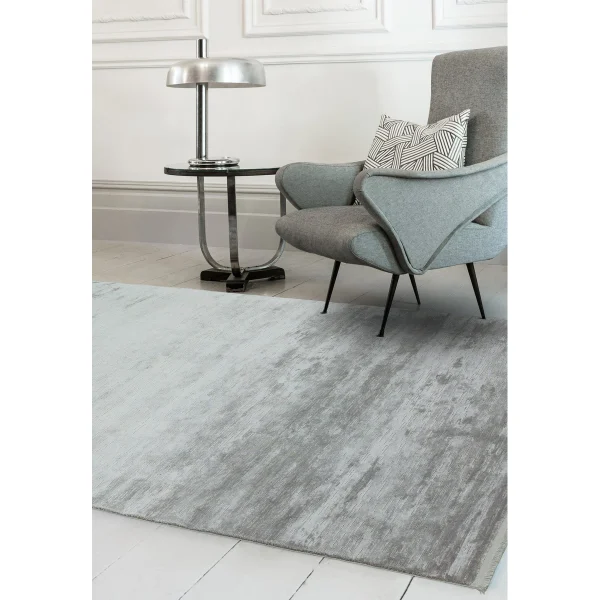 Covor pufos gri modern model abstract Olympia Pewter 6 mm 120x170 cm OLYM1201700005