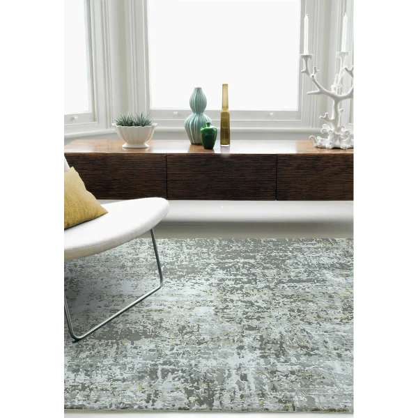 Covor pufos gri auriu modern model abstract Olympia Grey Gold Abstract 6 mm 120x170 cm OLYM1201700006