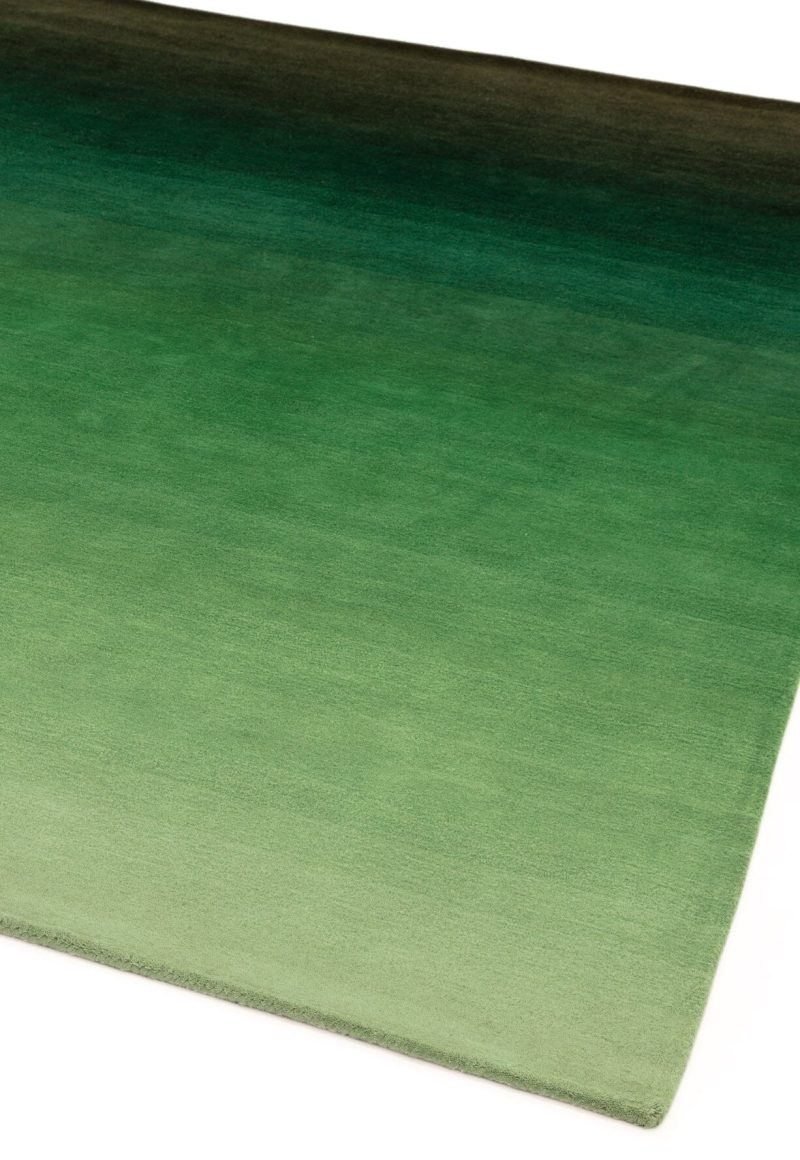 Covor pufos verde din lână nylon lucrat manual modern model abstract Ombre Green 9 mm 120x170 cm OMBR120170OM04 - imagine 3