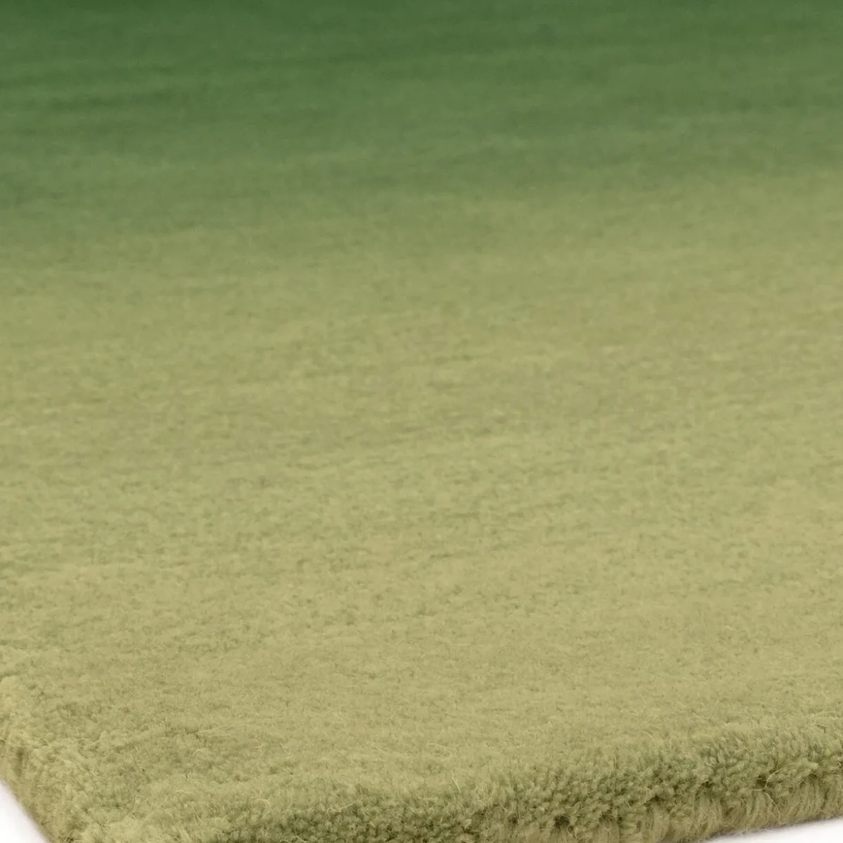Covor pufos verde din lână nylon lucrat manual modern model abstract Ombre Runner Green 9 mm 70x240 cm OMBR070240OM04