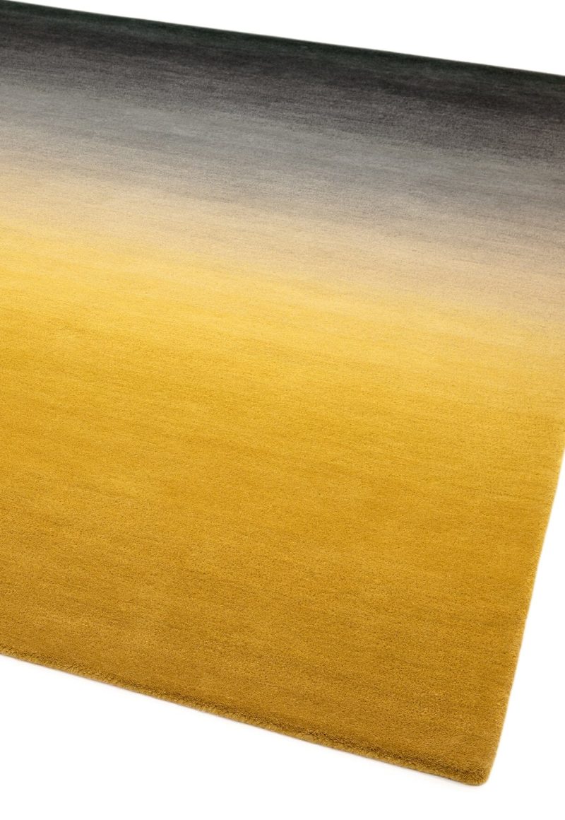 Covor pufos mustar din lână nylon lucrat manual modern model abstract Ombre Mustard 9 mm 120x170 cm OMBR120170OM01 - imagine 3