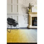 Covor pufos mustar din lână nylon lucrat manual modern model abstract Ombre Mustard 9 mm 120x170 cm OMBR120170OM01