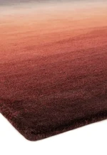 Covor pufos din lână nylon lucrat manual modern model abstract Ombre Runner Rust 9 mm 70x240 cm OMBR070240OM02