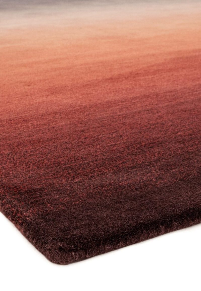 Covor pufos din lână nylon lucrat manual modern model abstract Ombre Runner Rust 9 mm 70x240 cm OMBR070240OM02 - imagine 3