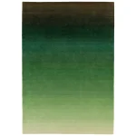Covor pufos verde din lână nylon lucrat manual modern model abstract Ombre Green 9 mm 200×290 cm OMBR200290OM04
