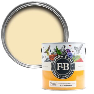 Vopsea crem satinata 20 la suta luciu pentru exterior Farrow and Ball Exterior Eggshell NHM Orange coloured White No.W5 750 ml