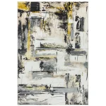 Covor pufos galben modern model abstract geometric Orion Decor Yellow 10 mm 80x150 cm ORIO0801500003