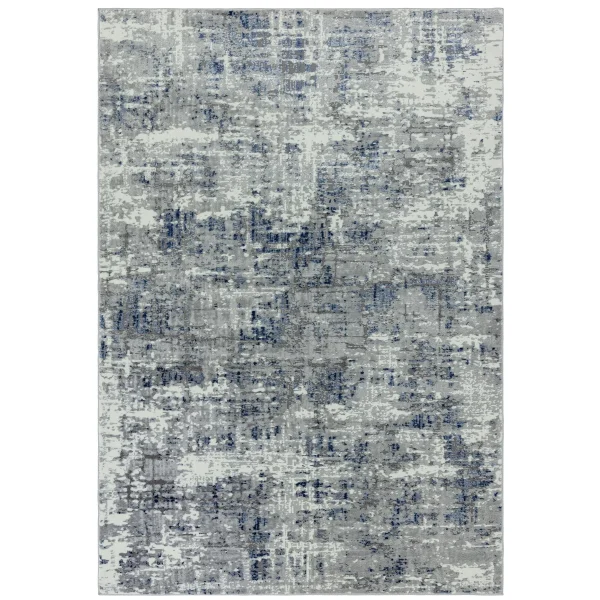 Covor pufos albastru modern model abstract geometric Orion Abstract Blue 10 mm 80x150 cm ORIO0801500004
