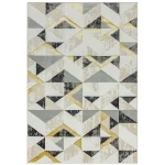 Covor pufos gri modern model abstract geometric Orion Flag Grey 10 mm 80×150 cm ORIO0801500011