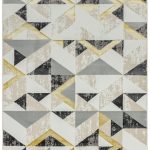 Covor pufos gri modern model abstract geometric Orion Flag Grey 10 mm 80×150 cm ORIO0801500011