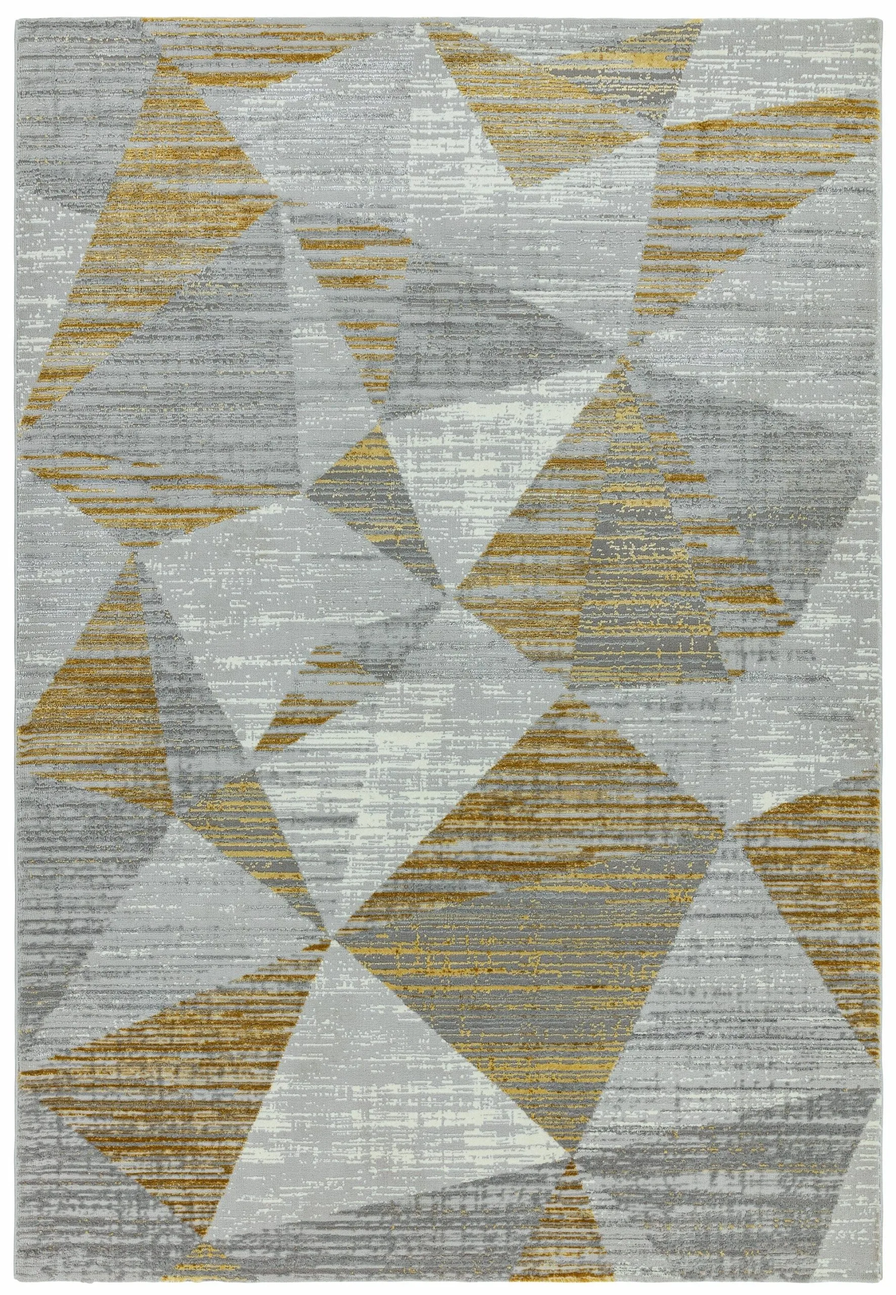 Covor Orion Blocks Yellow, gri cu galben, 80×150 cm, 10 mm inaltime fir