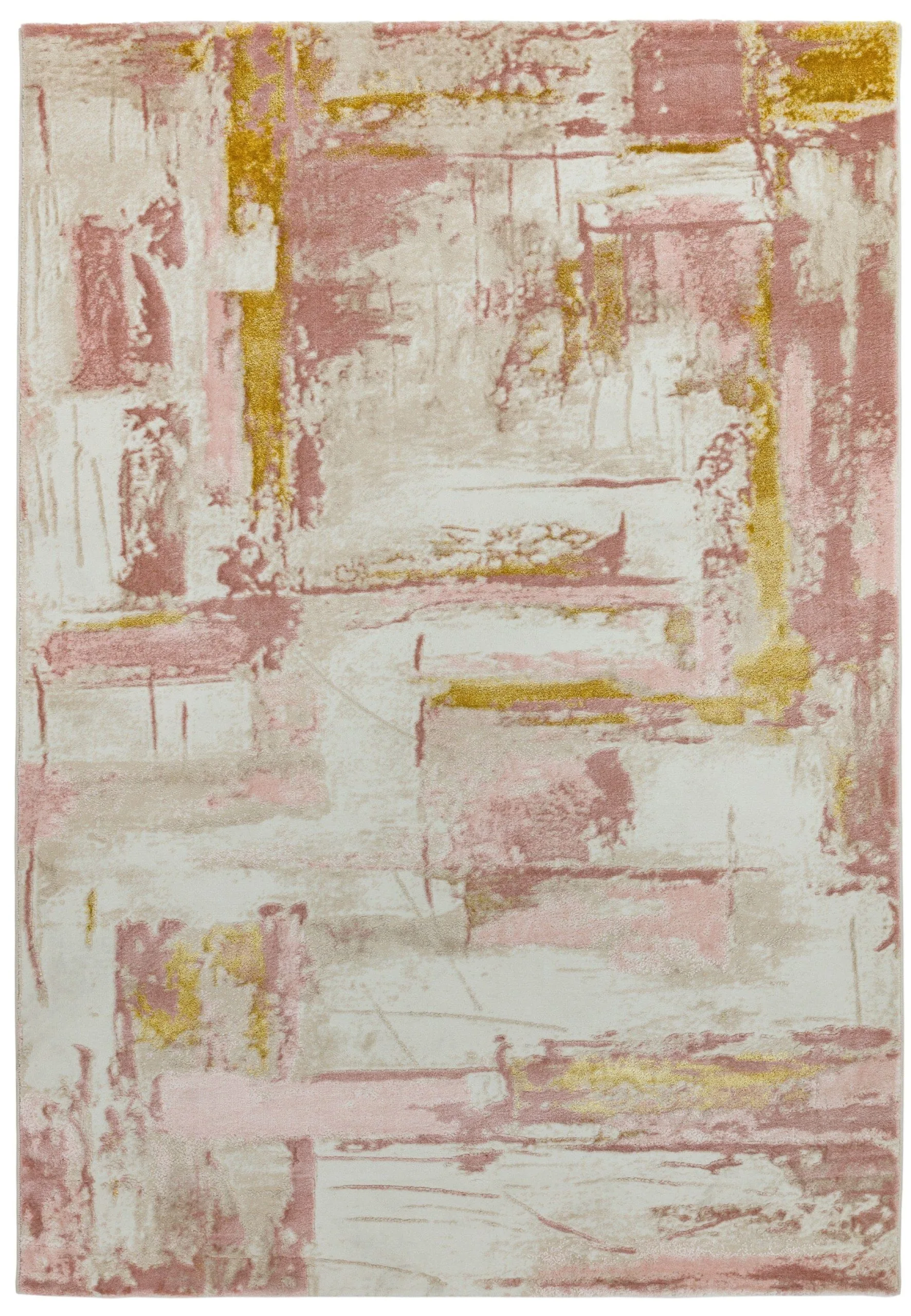 Covor pufos roz modern model abstract geometric Orion Decor Pink 10 mm 200×290 cm ORIO2002900001