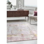 Covor pufos roz modern model abstract geometric Orion Decor Pink 10 mm 80x150 cm ORIO0801500001