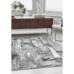 Covor pufos gri modern model abstract geometric Orion Decor Grey 10 mm 80x150 cm ORIO0801500002