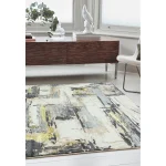 Covor pufos galben modern model abstract geometric Orion Decor Yellow 10 mm 80x150 cm ORIO0801500003