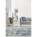 Covor pufos albastru modern model abstract geometric Orion Abstract Blue 10 mm 80x150 cm ORIO0801500004