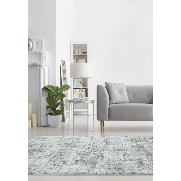 Covor pufos argintiu modern model abstract geometric Orion Abstract Silver 10 mm 80x150 cm ORIO0801500005