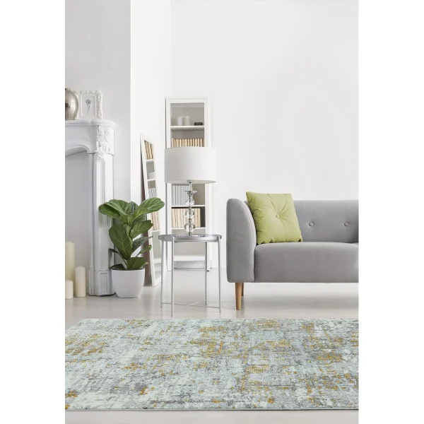 Covor pufos galben modern model abstract geometric Orion Abstract Yellow 10 mm 80x150 cm ORIO0801500007